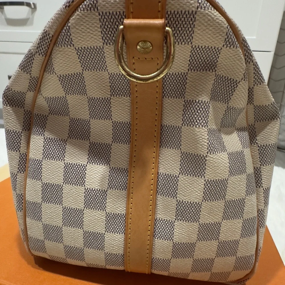 Louis Vuitton Damier Azur Satchel - Cream and Tan 35 - Picture 11 of 16
